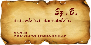 Szilvási Barnabás névjegykártya