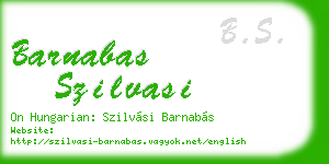 barnabas szilvasi business card
