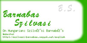 barnabas szilvasi business card